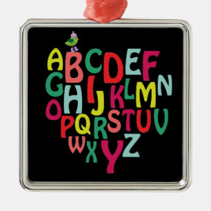 Ornamento De Metal Alfabeto