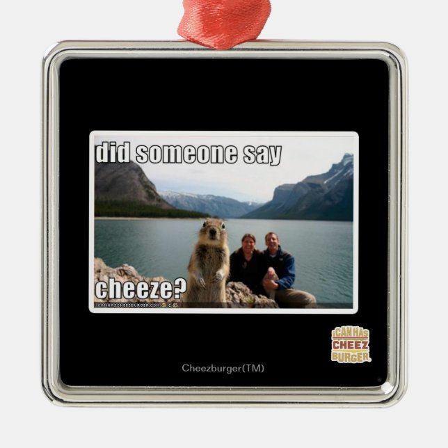 Ornamento De Metal Alguém disse "Cheeze"? (Frente)