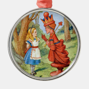 Ornamento De Metal Alice e a rainha vermelha no país das maravilhas