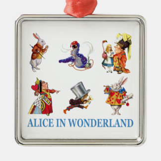 Ornamento De Metal Alice no país das maravilhas e amigos