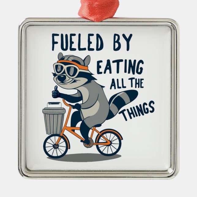 Ornamento De Metal Alimentado Por Comer Todas As Coisas De Ciclismo D (Frente)