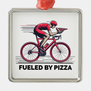 Ornamento De Metal Alimentado Por Pizza Cyclist