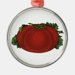 Ornamento De Metal Alimentos Antigos, Tomate Maduro, Legumes e Frutas
