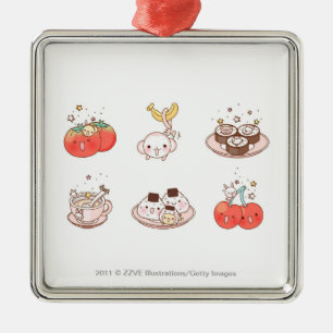 Ornamento De Metal Alimentos indicados contra o fundo branco