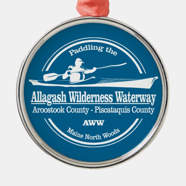 Ornamento De Metal Allagash Wilderness Waterway (Frente)