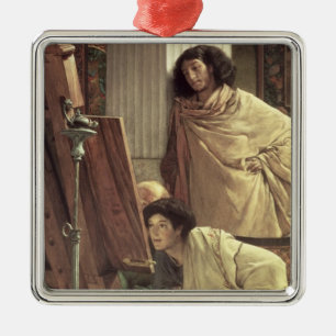 Ornamento De Metal Alma-Tadema   uma visita ao estúdio, 1873
