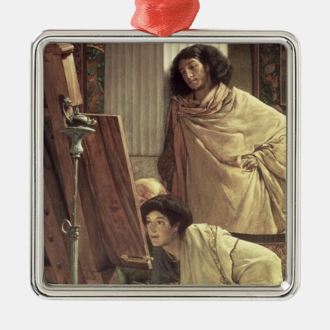 Ornamento De Metal Alma-Tadema | uma visita ao estúdio, 1873 (Frente)