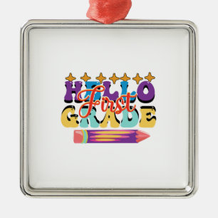 Ornamento De Metal Alô Primeiro Grau