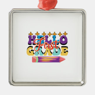 Ornamento De Metal Alô Primeiro Grau