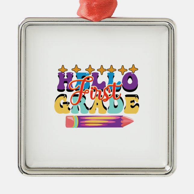 Ornamento De Metal Alô Primeiro Grau (Frente)