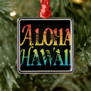 Ornamento De Metal Aloha Hawaii