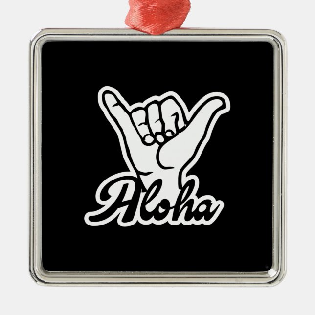 Ornamento De Metal Aloha Shaka Hand, sinal de Hang Loose (Frente)
