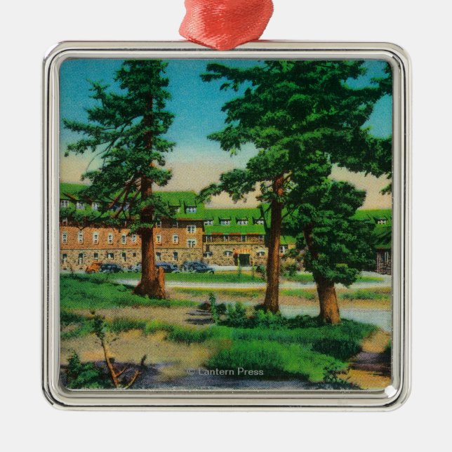 Ornamento De Metal Alojamento do lago crater e lago velho (Frente)