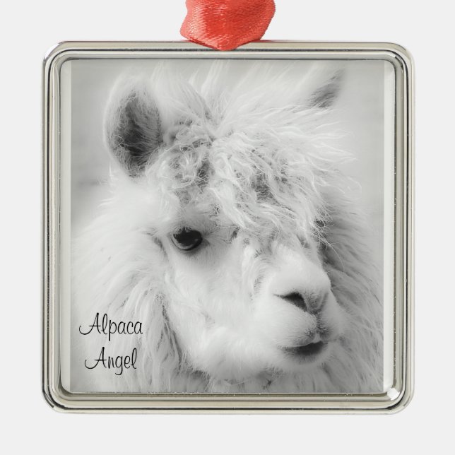 Ornamento De Metal Alpaca Angel White Alpaca Angel Ornament (Frente)
