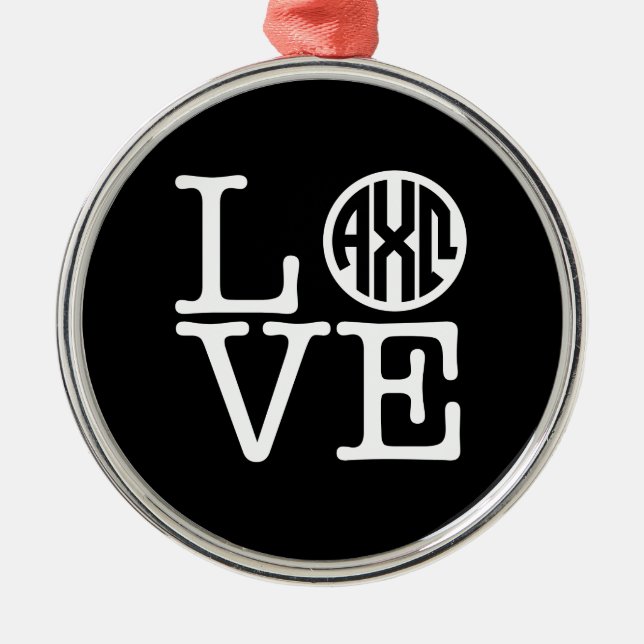 Ornamento De Metal Alpha Chi Omega| Amor (Frente)