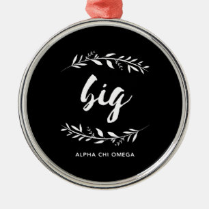 Ornamento De Metal Alpha Chi Omega Fora Grande