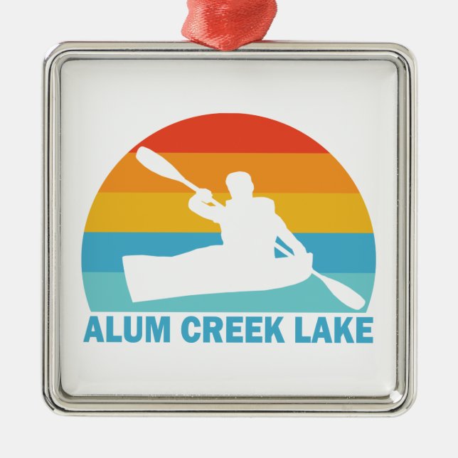 Ornamento De Metal Alum Creek Lake Ohio Kayak (Frente)