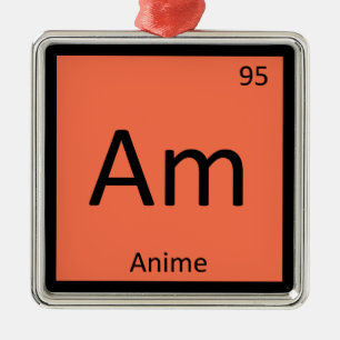 Ornamento De Metal Am - Tabela Periódica Química Animação Anime