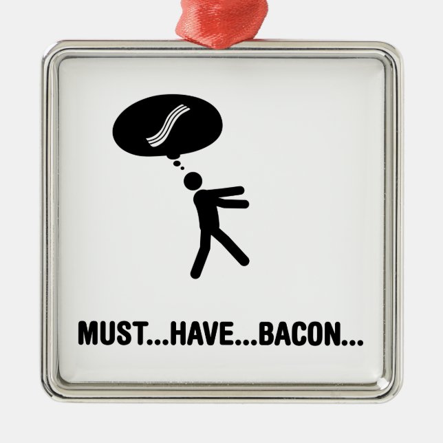 Ornamento De Metal Amante do bacon (Frente)