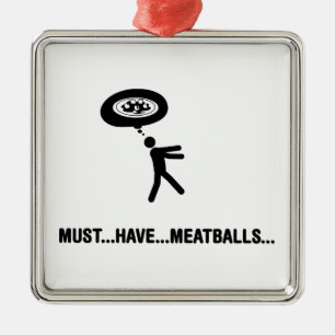 Ornamento De Metal Amante do Meatball