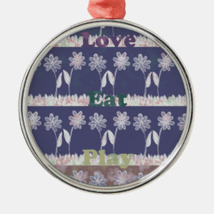 Ornamento De Metal Amar cores azuis do Chá de fraldas