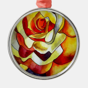 Ornamento De Metal Amarelo Freesia, cor de água, é flor
