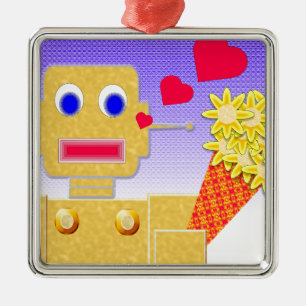 Ornamento De Metal Ame-me, sou um Bot