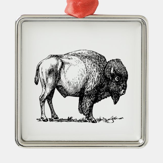 Ornamento De Metal American Buffalo Bison (Frente)
