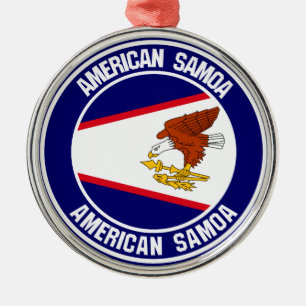Ornamento De Metal American Samoa Round Emblem