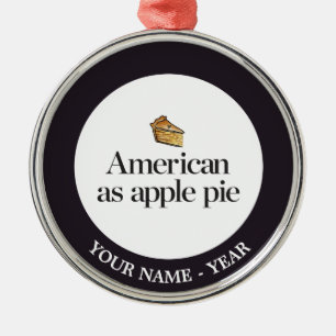 Ornamento De Metal Americano como a torta de Apple