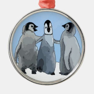 Ornamento De Metal Amigos do pinguim