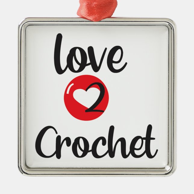 Ornamento De Metal Amor a Crochet (Frente)