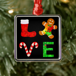 Ornamento De Metal AMOR Autismo Natal