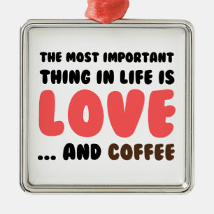 Ornamento De Metal Amor e Café