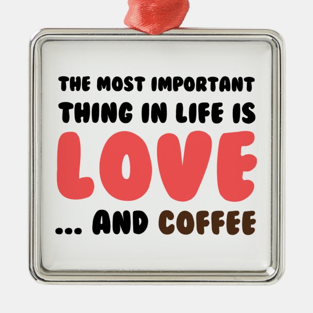 Ornamento De Metal Amor e Café (Frente)