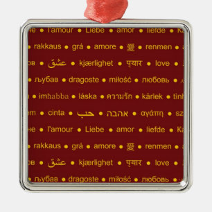Ornamento De Metal Amor em todo o mundo