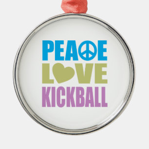 Ornamento De Metal Amor Kickball da paz