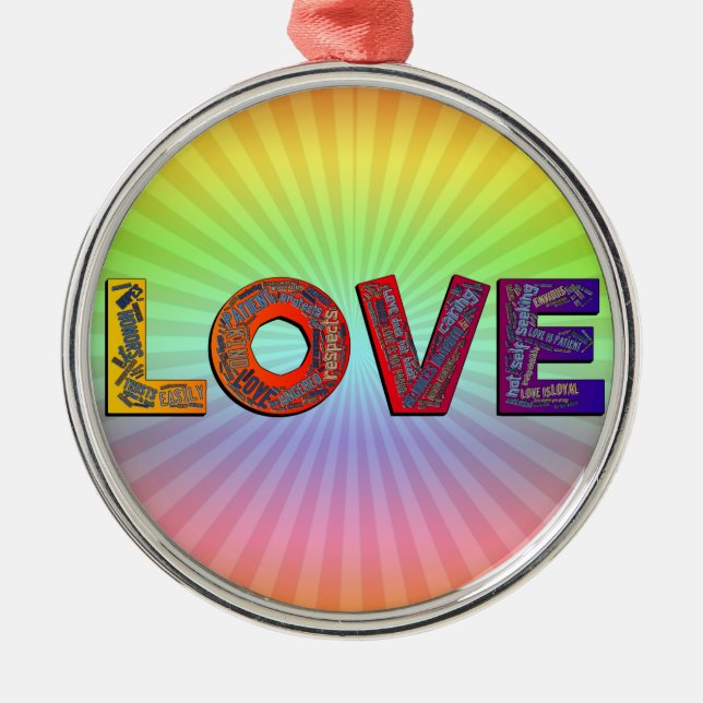 ORNAMENTO DE METAL AMOR PALAVRAS (Frente)