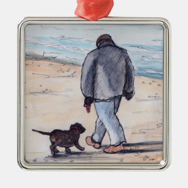 Ornamento De Metal Andando o cão - 05 (Frente)