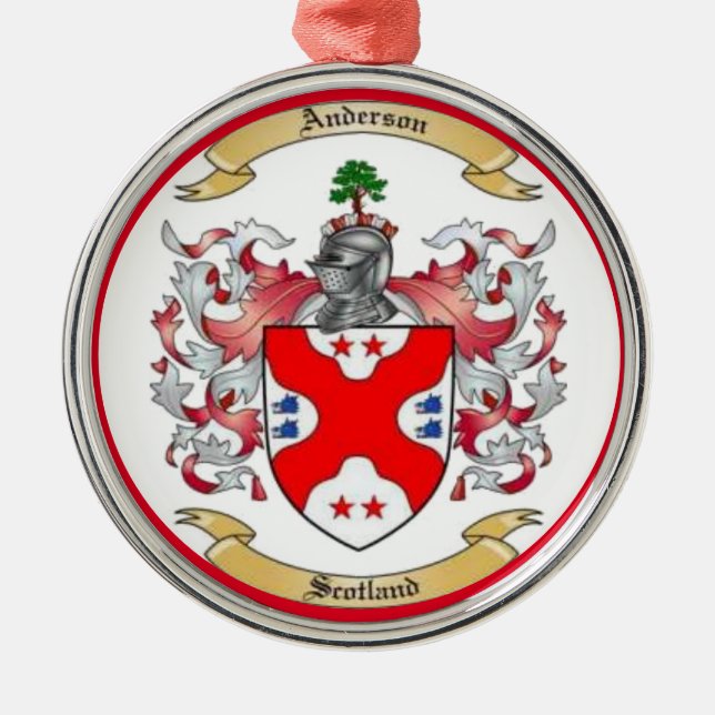 Ornamento De Metal Anderson Family Crest* (Frente)