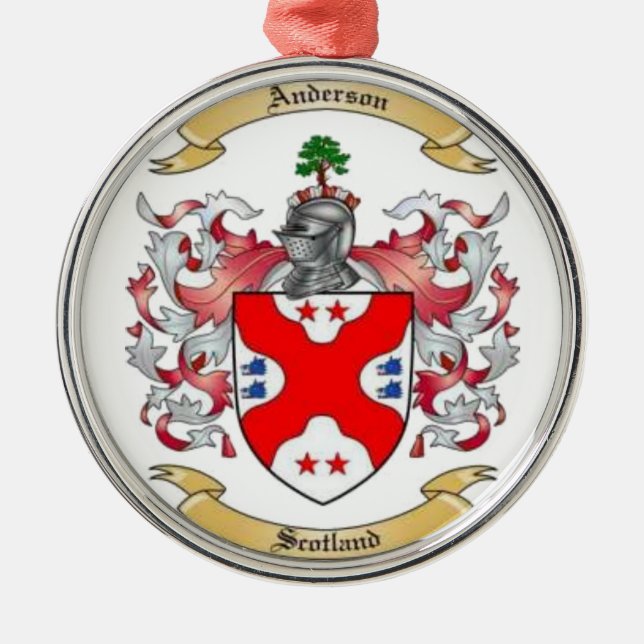 Ornamento De Metal Anderson Family Crest* (Frente)