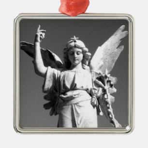 Ornamento De Metal Angel apontando para o céu