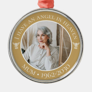 Ornamento De Metal Angel in Heaven Mãe Memorial Photo