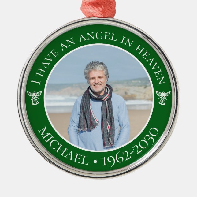 Ornamento De Metal Angel in Heaven Memorial Photo (Frente)