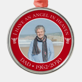 Ornamento De Metal Angel in Heaven Pai Memorial Photo