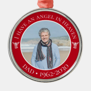 Ornamento De Metal Angel in Heaven Pai Memorial Photo