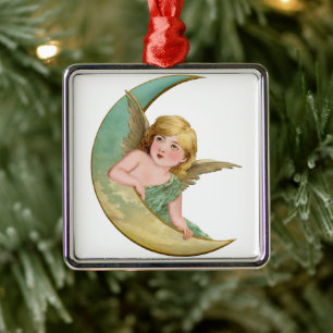 Ornamento De Metal Angel Moon Painting