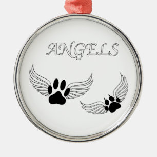 Ornamento De Metal Angel Pet Paws
