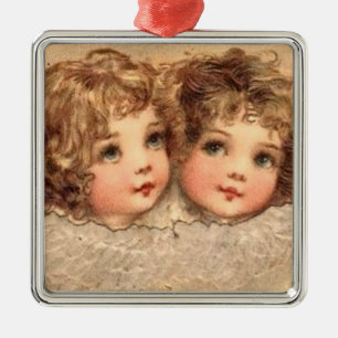 Ornamento De Metal Angel Twins - Ornament