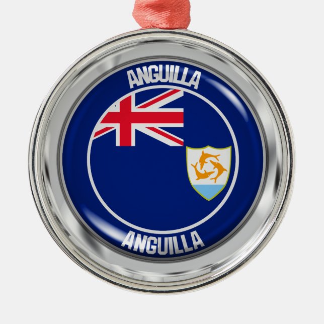 Ornamento De Metal Anguilla Round Emblem (Frente)